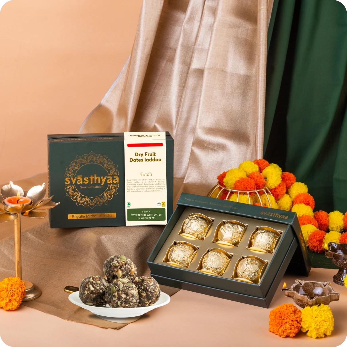 
      Buy Dry Fruit Natural Dates Laddoo Online in India
 – Svasthyaa