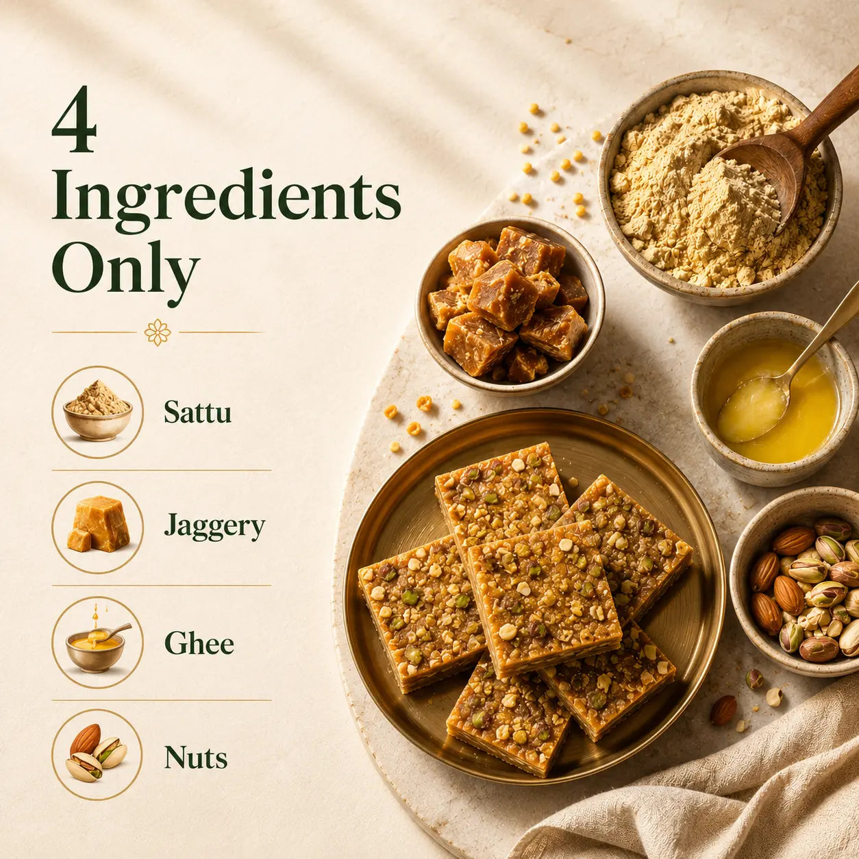 Sattu Badaam Barfi | 125 gms